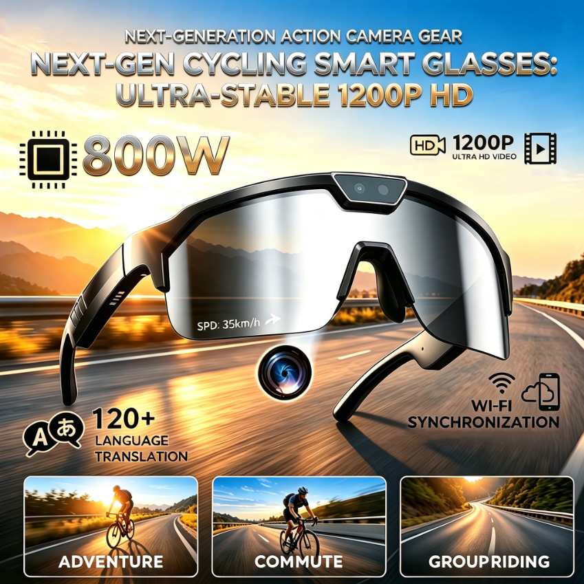 Photography Japanese - Fietsbril 2026 met 800W HD camera,