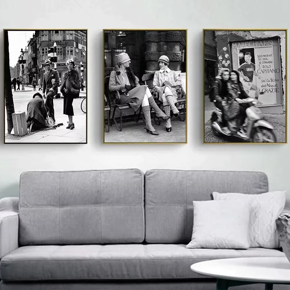 Photography Fashion - Mode zwart-wit vintage fotografie print Italië