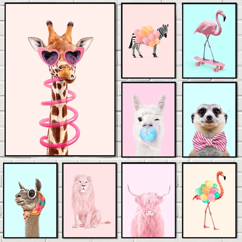 Photography Fashion - Grappige mode giraffe zebra flamingo partij