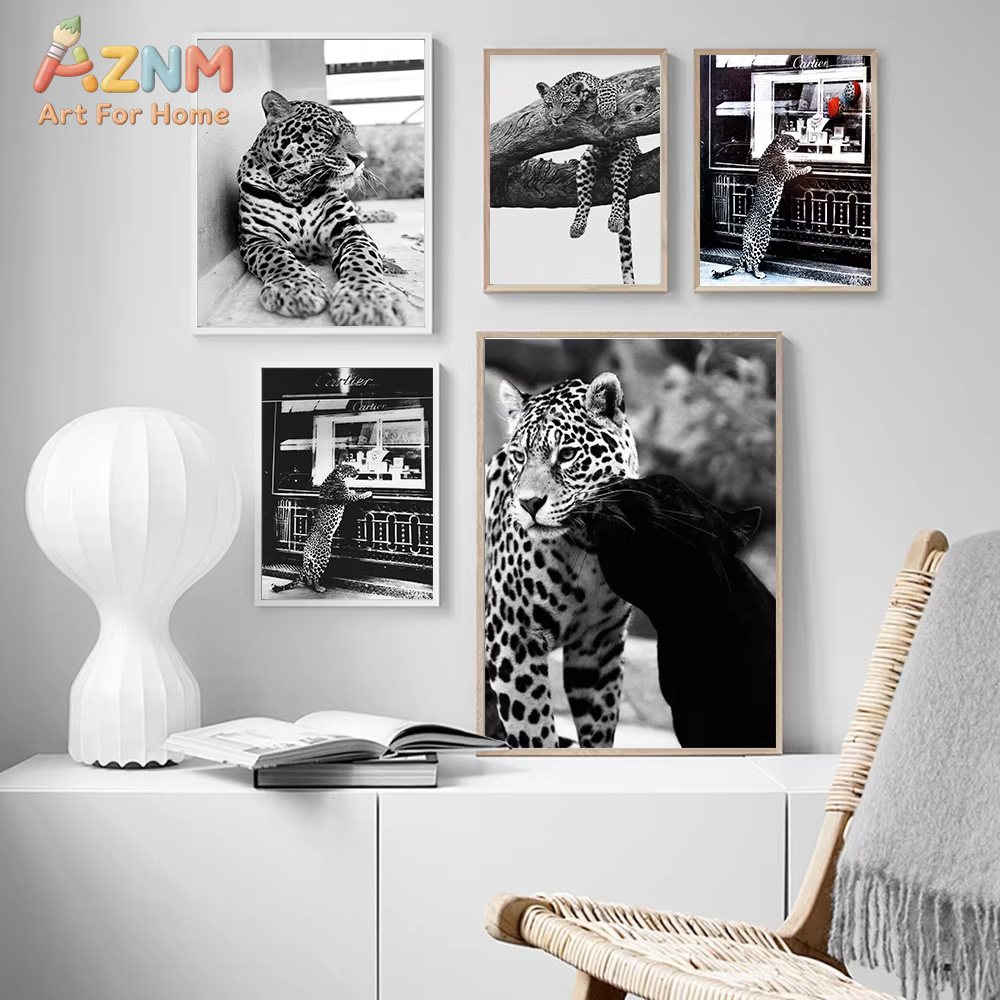 Photography Fashion - AZNM Juwelierszaak Luipaard Poster Canvas Schilderij