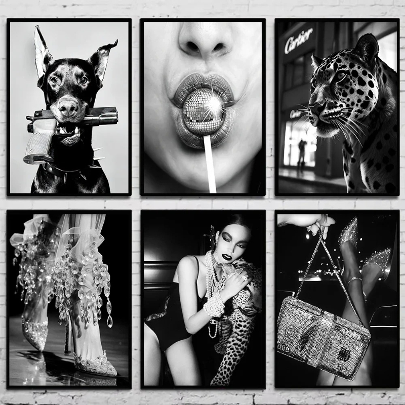 Photography Fashion - Zwart-wit Mode Vintage Fotografie Poster Vrouwen