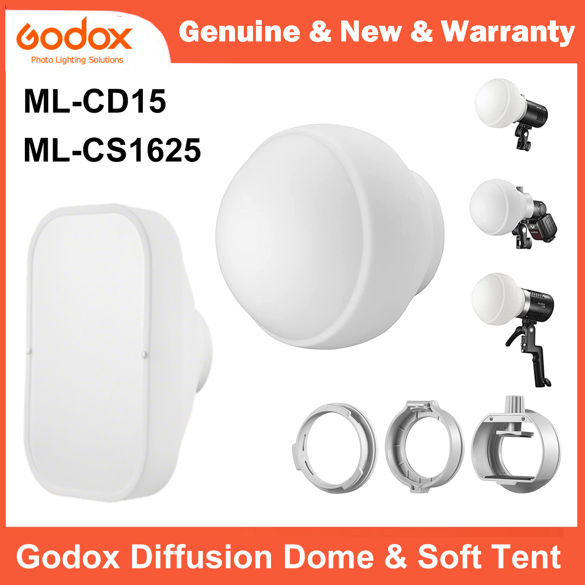Pop Up Flash Diffuser - Godox ML-CD15 Diffusiedome & ML-CS1625 Soft