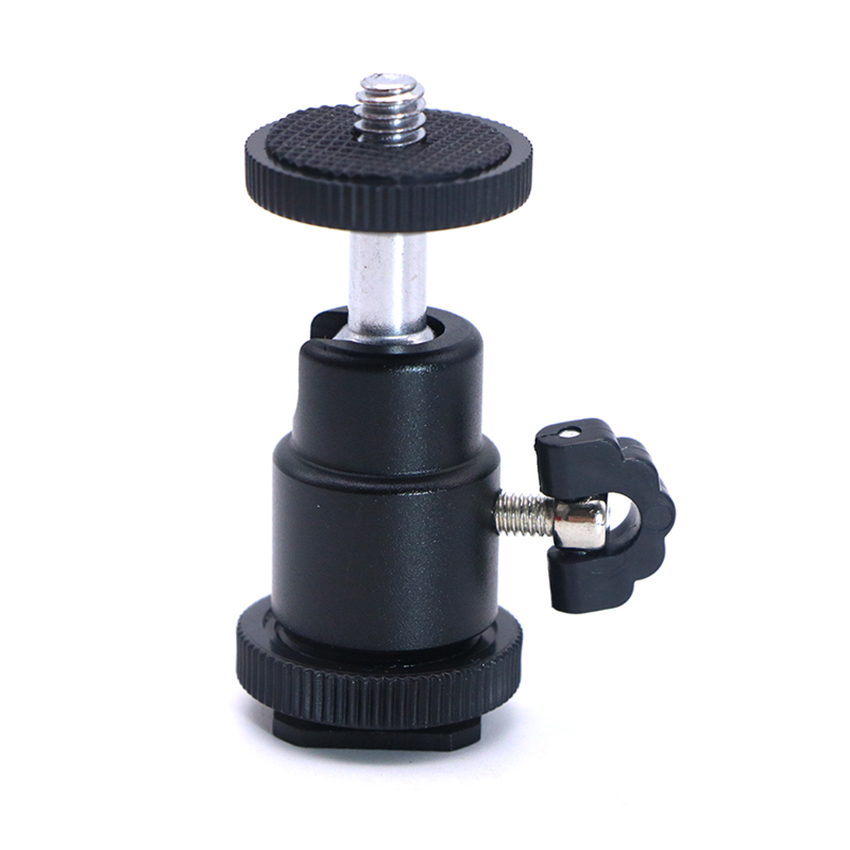 Hot Shoe Adapter - Flitsschoen naar 1/4 adapter Ball Head