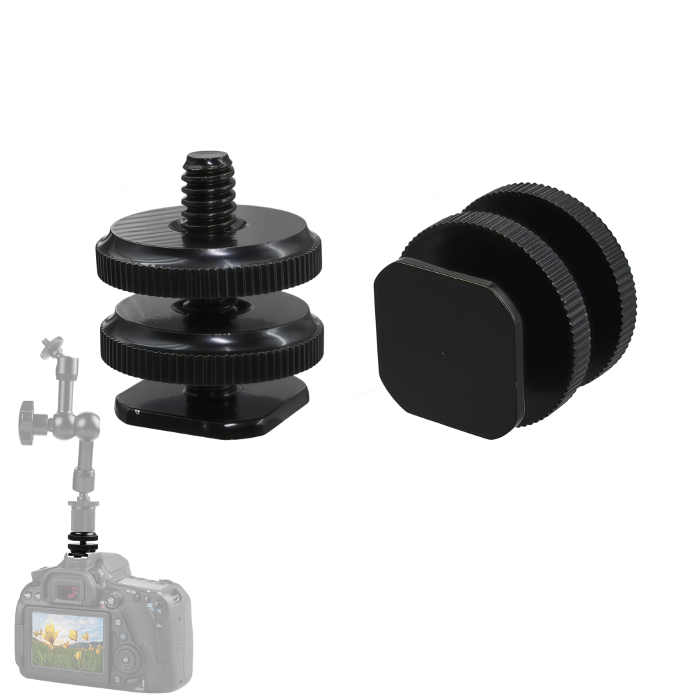 Hot Shoe Adapter - 1/4 Hot Shoe Mount Telefoonhouder Dubbele