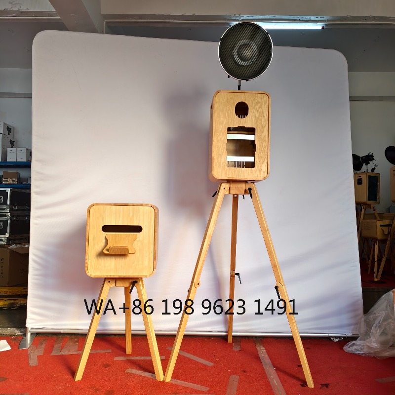 Photography Wedding - Retro houten selfie fotohokje met digitale