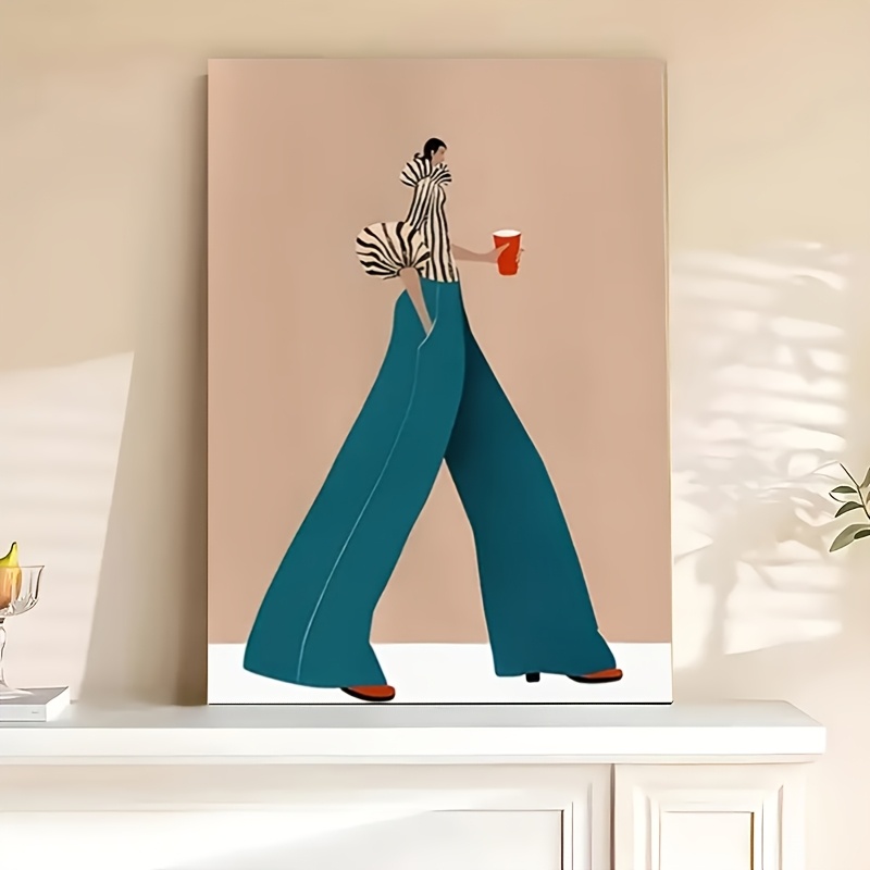 Photography Trend - Modieuze blauwe broek vrouw poster prints