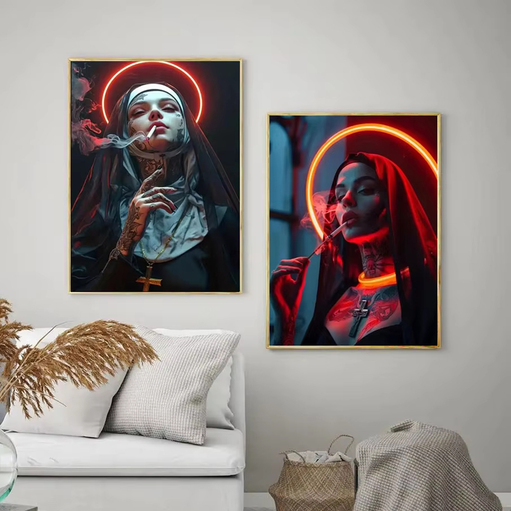 Fashion Girl Tattoo Nun Canvas - Photography Trend recensie en prijs